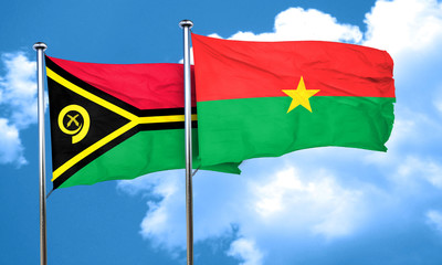 Vanatu flag with Burkina Faso flag, 3D rendering