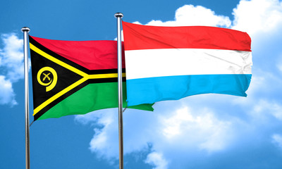 Vanatu flag with Luxembourg flag, 3D rendering