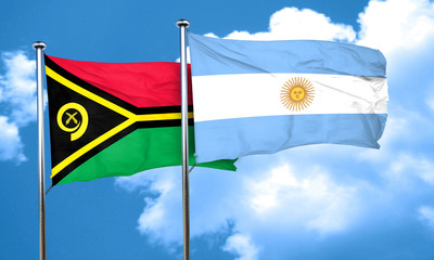Vanatu flag with Argentine flag, 3D rendering