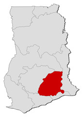 Map - Ghana, Eastern