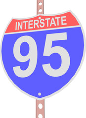 Interstate highway 95 road sign in