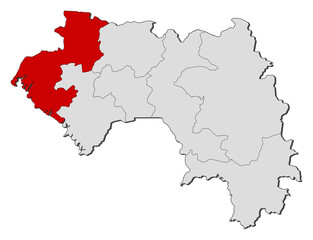 Fototapeta premium Map - Guinea, Boké