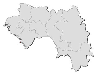 Fototapeta na wymiar Map - Guinea, Conakry