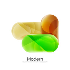 Colorful glossy glass bubbles for text