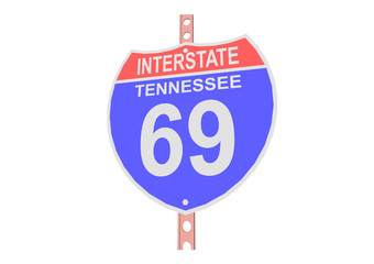 Interstate highway 69 road sign in Tennessee