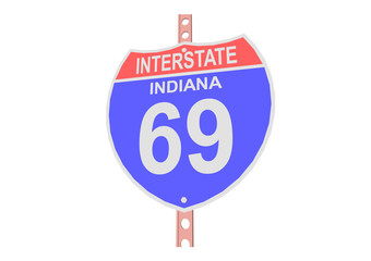 Interstate highway 69 road sign in Indiana