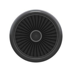 Front view of turbine isolated 3d rendering