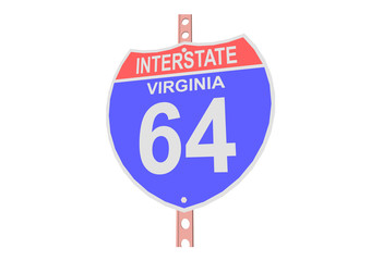 Interstate highway 64 road sign in Virginia