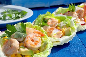 tropical shrimp salad on the party