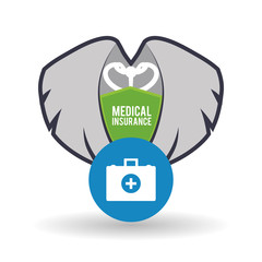 Medical care design. Health care icon. White background, isolate