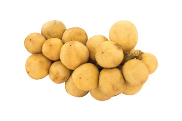 Langsat, Longkong on White Background