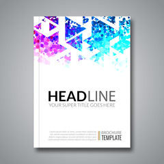 Cover report colorful geometric prospectus design background, cover flyer magazine, brochure book cover template layout, vector illustration