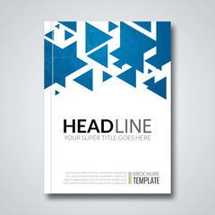 Cover report colorful triangle geometric prospectus design background, cover flyer magazine, brochure book cover template layout, vector illustration