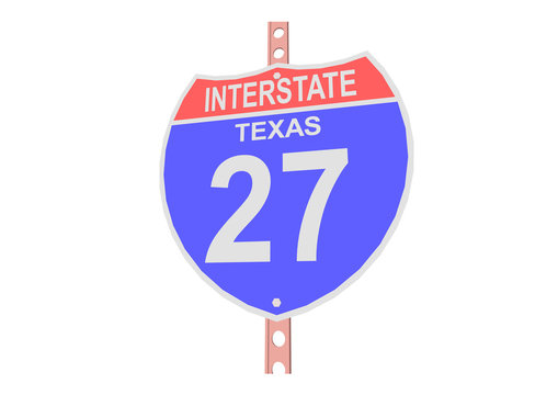 Interstate highway 27 road sign in Texas