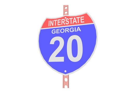 Interstate highway 20 road sign in Georgia
