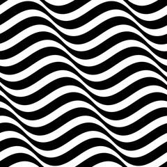 Fototapeta na wymiar Vector seamless texture. Modern geometric background. Monochrome repeating pattern with waves.