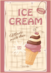 banner with current ice cream