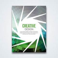 Cover report colorful triangle geometric prospectus design background, cover flyer magazine, brochure book cover template layout, vector illustration
