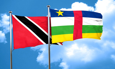 Trinidad and tobago flag with Central African Republic flag, 3D