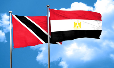 Trinidad and tobago flag with egypt flag, 3D rendering