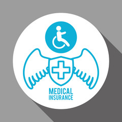 Medical care design. Health care icon. White background, vector