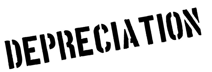 Depreciation black rubber stamp on white