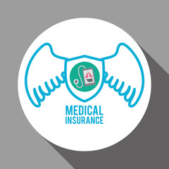 Medical care design. Health care icon. White background, vector