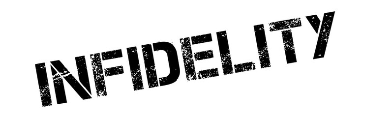 Fototapeta premium Infidelity black rubber stamp on white