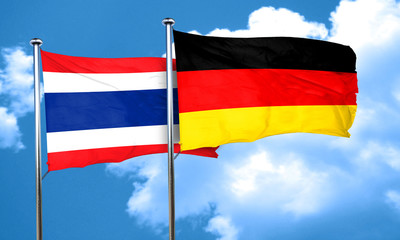 Fototapeta na wymiar Thailand flag with Germany flag, 3D rendering