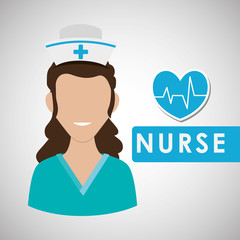 Medical care design. nurse  icon. White background, isolated ill