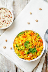 Quinoa broccoli carrot curry