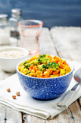 Quinoa broccoli carrot curry