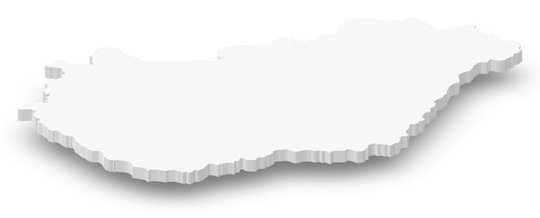 Map - Hungary - 3D-Illustration