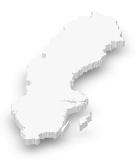 Map - Sweden - 3D-Illustration