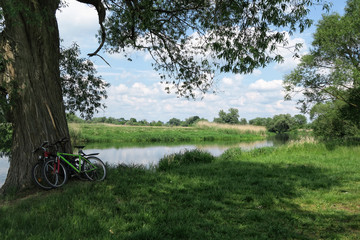 Havel river in summer flowing through Havelland (Brandenburg, Ge