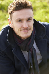 Head And Shoulders Outdoor Portrait Of Young Man
