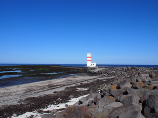Phare de Gardur. Péninsule de Reykjanes. Islande