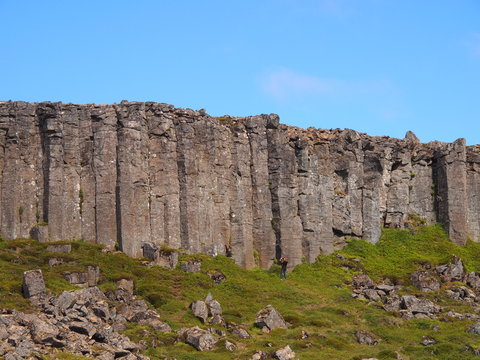 Mur de basalte de Gerduberg. Islande
