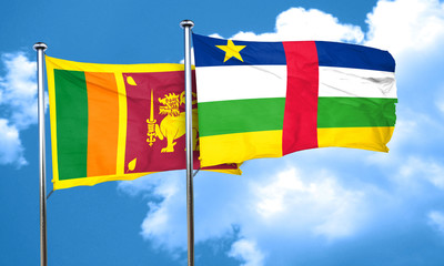 Sri lanka flag with Central African Republic flag, 3D rendering