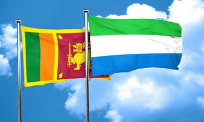 Sri lanka flag with Sierra Leone flag, 3D rendering