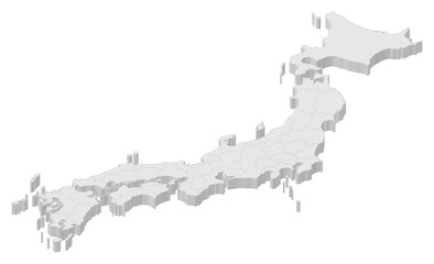 Map - Japan - 3D-Illustration