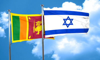 Sri lanka flag with Israel flag, 3D rendering