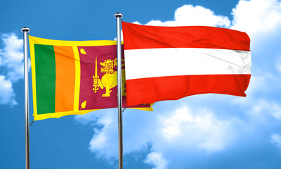 Sri lanka flag with Austria flag, 3D rendering