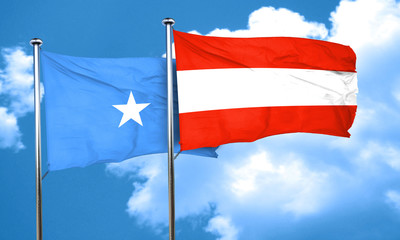 Somalia flag with Austria flag, 3D rendering