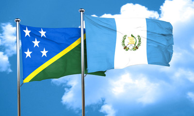 Solomon islands flag with Guatemala flag, 3D rendering