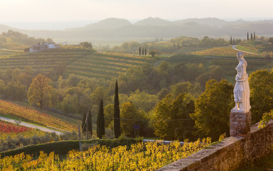 Country Landscape From Rosazzo Abbey in Friuli, Italy