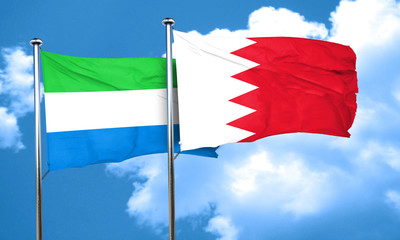 Sierra Leone flag with Bahrain flag, 3D rendering