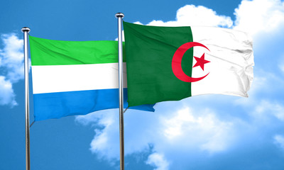 Sierra Leone flag with Algeria flag, 3D rendering
