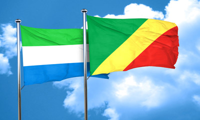 Sierra Leone flag with congo flag, 3D rendering