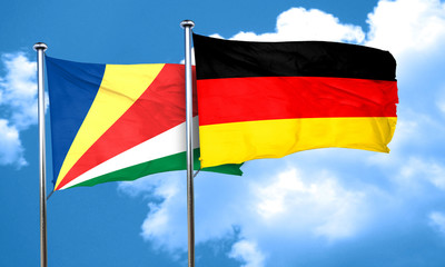 seychelles flag with Germany flag, 3D rendering
